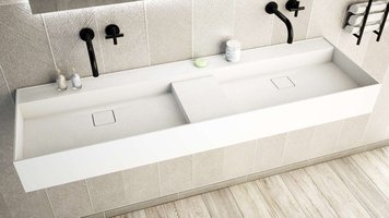 Solid Surface Solutions SolidBliss 150d Wastafel Mat Wit - 1225EUR