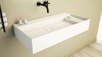 Solid Surface Solutions SolidBliss 90 Wastafel Mat Wit - 749EUR
