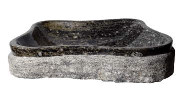 MOC Natuursteen Vrije vorm Opzetbak met Orthoceras en Goniatiet fossielen - 349EUR
